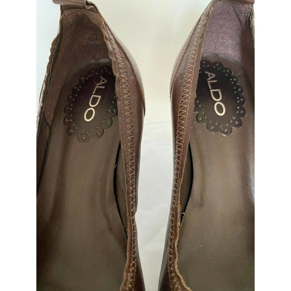 Aldo Brown Pumps Pointed Toe Kitten Heel Size 7 - Picture 6 of 6